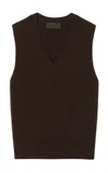 Nili Lotan Iker Cashmere Sweater Vest In Brown
