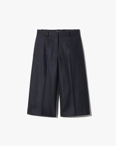 Nili Lotan Ilford Gaucho Wool Pant Dark Charcoal, 0