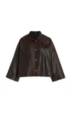 Nili Lotan Ines Leather Jacket In Brown