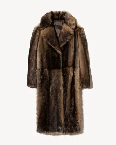 Nili Lotan Ingrid Shearling Coat In Brown
