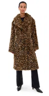Nili Lotan Ingrid Shearling Coat Camel Leopard In Brown