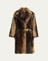 Nili Lotan Ingrid Sheep Shearling Coat In Brown