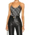 Shop Nili Lotan Isabella Cami Top In Black Plaid In Multi