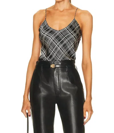 Nili Lotan Isabella Cami Top In Black Plaid In Multi