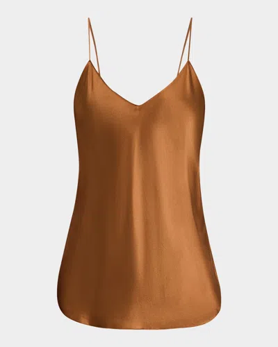 Nili Lotan Isabella Silk Charmeuse Camisole In Whiskey