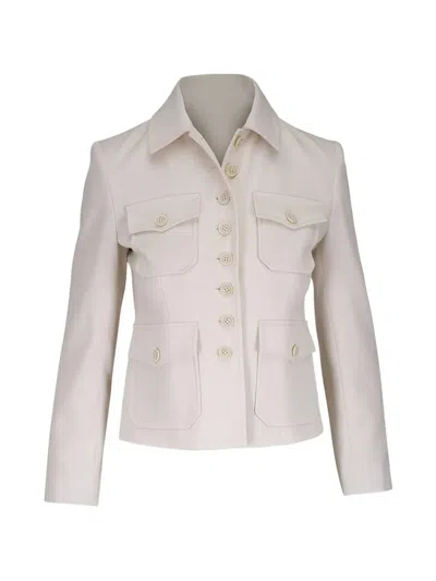 Nili Lotan Jamison Jacket 4 Pockets Ecru In Neutral