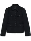 Nili Lotan Jamison Wool Gabardine Jacket In Blue