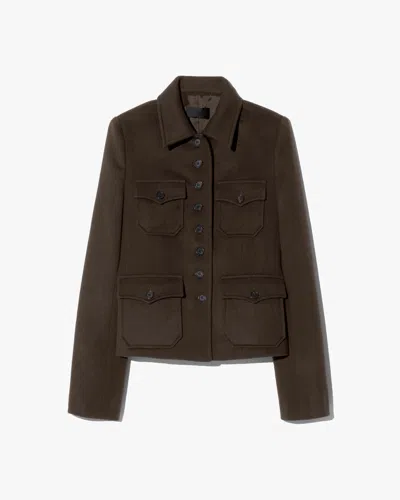 Nili Lotan Jamison Wool-twill Jacket In Brown