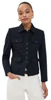 Nili Lotan Jamison Wool Gabardine Jacket In Midnight