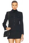 Nili Lotan Jamison Wool Gabardine Jacket In Midnight