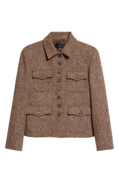Nili Lotan Jamison Stretch Virgin Wool Jacket In Brown