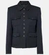 Nili Lotan Jamison Wool Gabardine Jacket In Blue