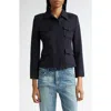Nili Lotan Jamison Wool Gabardine Jacket In Midnight