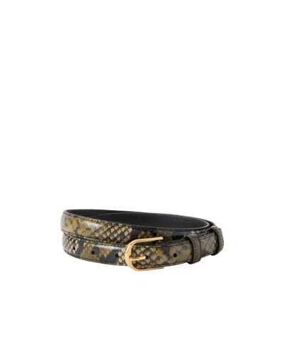 Nili Lotan Jane Snake-effect Leather Belt In Brown