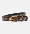 Nili Lotan Jane Snake-effect Leather Belt In Brown