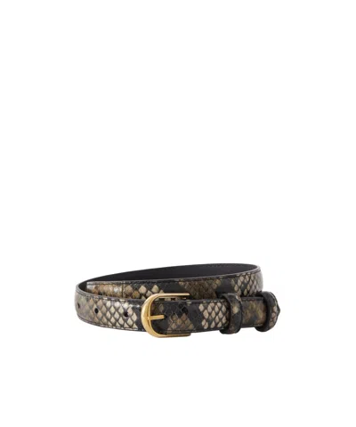 Nili Lotan Jane Snakeskin Leather Belt In Animal Print