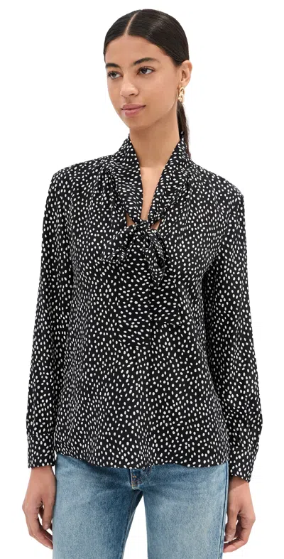 Nili Lotan Janese Blouse Wild Dot In Black