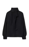 Nili Lotan Janese Tie Silk Top In Black