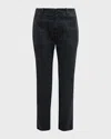 Nili Lotan Jenna Cropped Raw-edge Pants In Black