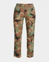 Nili Lotan Jenna Cropped Raw-edge Pants In Camo