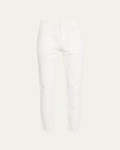 Nili Lotan Jenna Cropped Raw-edge Pants In Gray