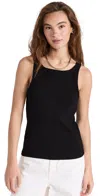 Nili Lotan Jennifer Rib Tank In Jet Black
