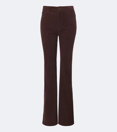 Nili Lotan Joan Cotton-blend Corduroy Straight Pants In Brown