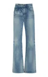 Nili Lotan Florence Distressed High-rise Flared Jeans In Medium Wash