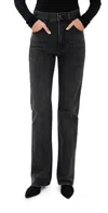 Nili Lotan Joan Jeans Stone Black Wash In Black