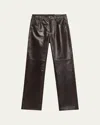 Nili Lotan Joan Leather Straight-leg Pants In Animal Print