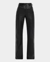 Nili Lotan Joan Leather Straight-leg Pants In Black