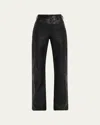 Nili Lotan Joan Leather Straight-leg Pants In Black