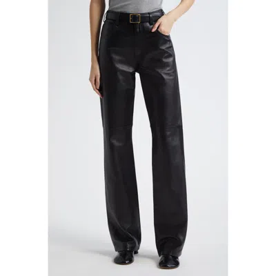 NILI LOTAN NILI LOTAN JOAN STRAIGHT LEG LEATHER PANTS