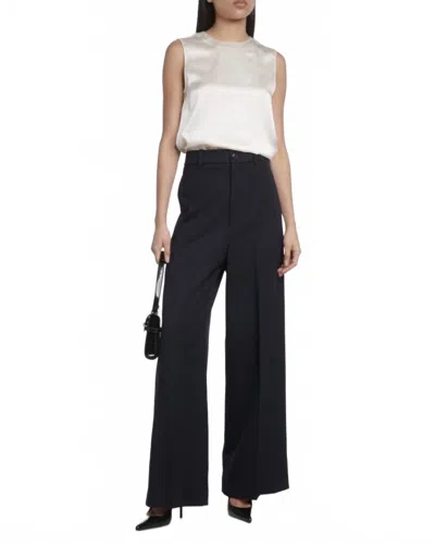 Nili Lotan Johan Wool-blend Twill Wide-leg Pants In Midnight In Multi