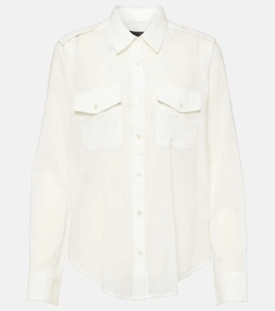 Nili Lotan Jora Cotton Voile Shirt In White