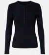 Nili Lotan Jordan Henley T-shirt In Blue