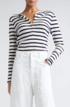 Ivory/ Navy Stripe