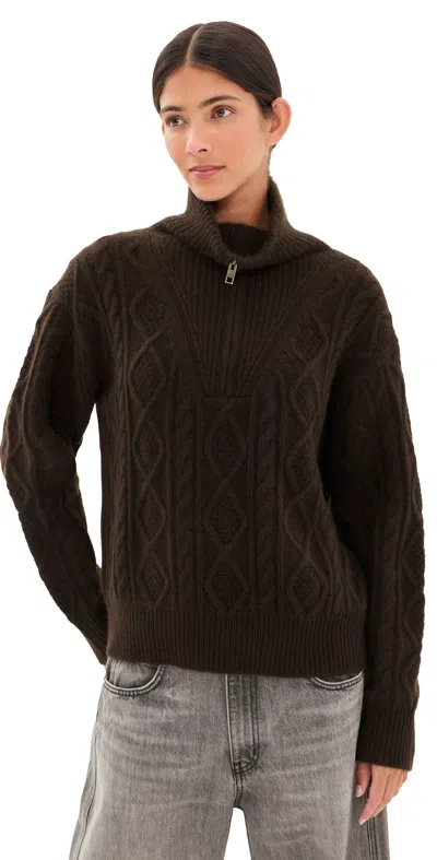 Nili Lotan Jori Cashmere Sweater Dark Brown