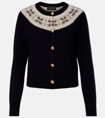 Nili Lotan Josefa Fair Isle Cashmere Cardigan In Blue