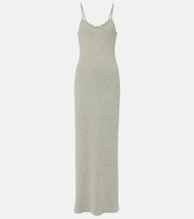 Nili Lotan Judy Cotton Jersey Maxi Dress In Grey