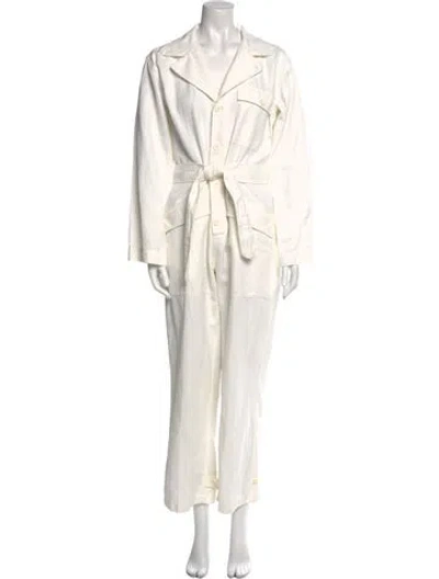 Pre-owned Nili Lotan Jumpsuit In White
