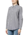 Nili Lotan Kate Button Down Shirt In Black/white In Multi