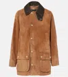 Nili Lotan Kedem Suede Jacket In Brown
