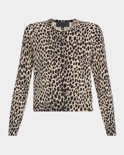 Nili Lotan Keelah Animal-print Cashmere Cardigan In Animal Print