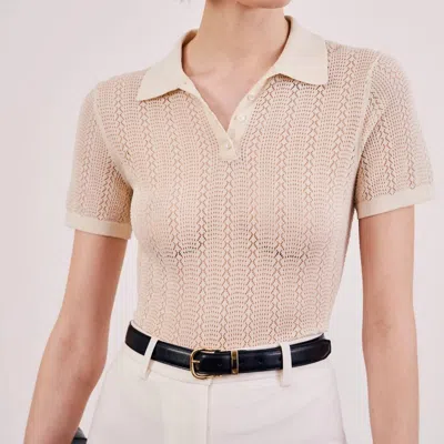 Nili Lotan Kenza Button Up Sweater In Ivory In Brown