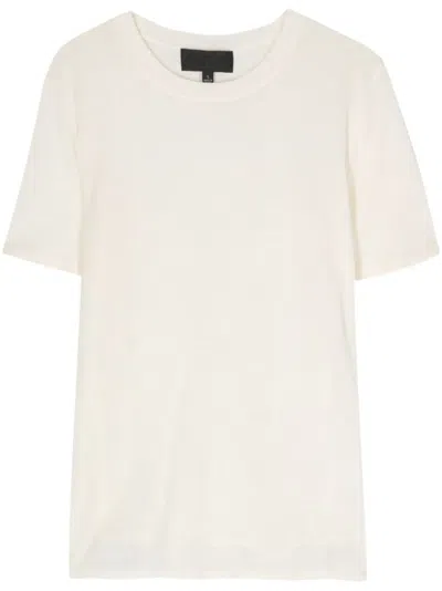 Nili Lotan Kimena Fine-knit T-shirt In White