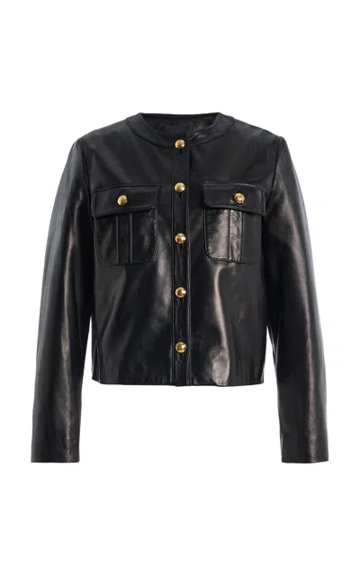 Nili Lotan Kitra Leather Jacket In Black