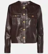 Nili Lotan Kitra Leather Jacket In Braun