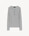 Nili Lotan Klarise Henley Knit In Gray