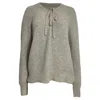 Nili Lotan Knitted Lace Tie Sweater In Grey Wool In Grey